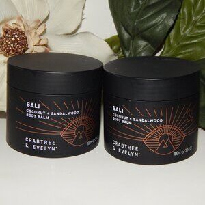 2 - Crabtree & Evelyn BALI Coconut & Sandalwood Body Balm - Sealed - 3.3oz Ea